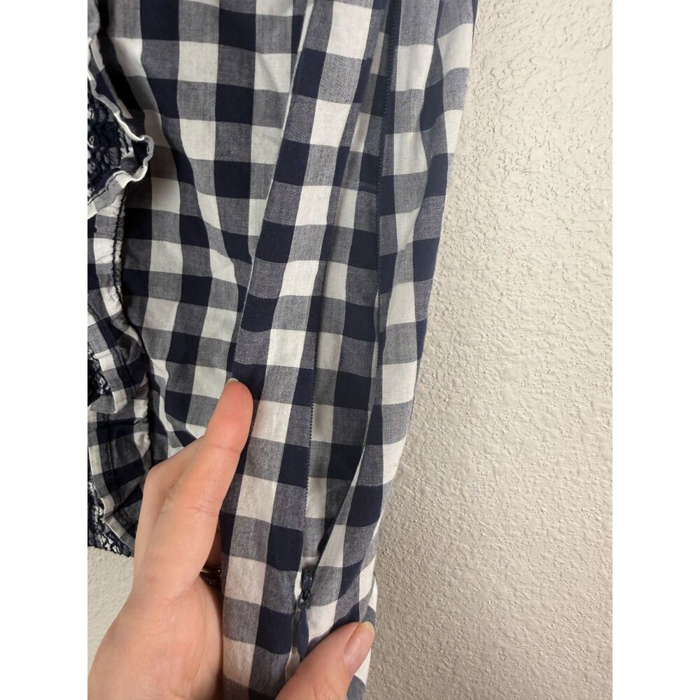 Odille Womens Gingham Tank Top Sz 4 Ruffle Feminine Cottagecore - Picture 3 of 8